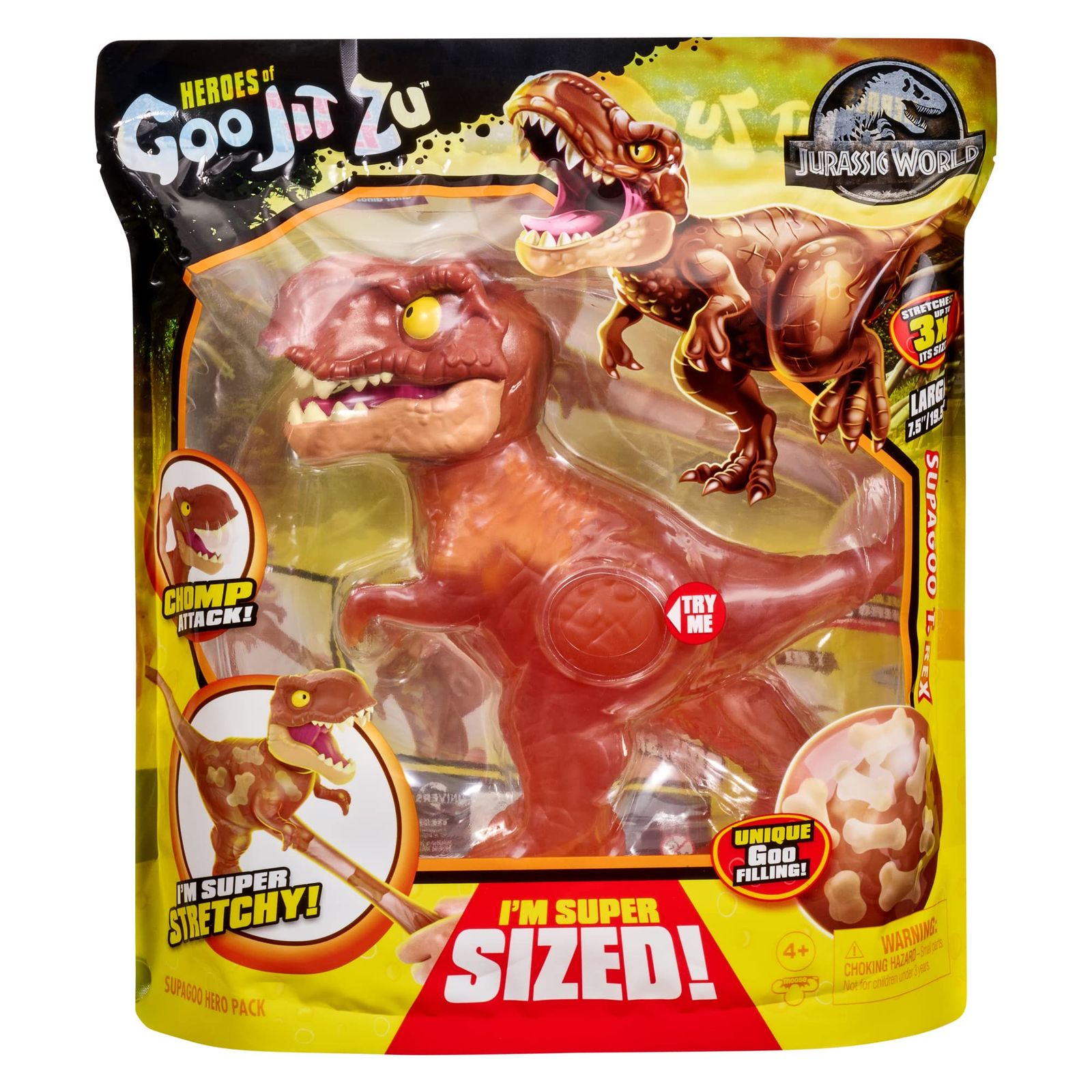 Goo Jit Zu Jurassic Worldの英雄、大きなSupaGoo T.Rex 7.5インチ