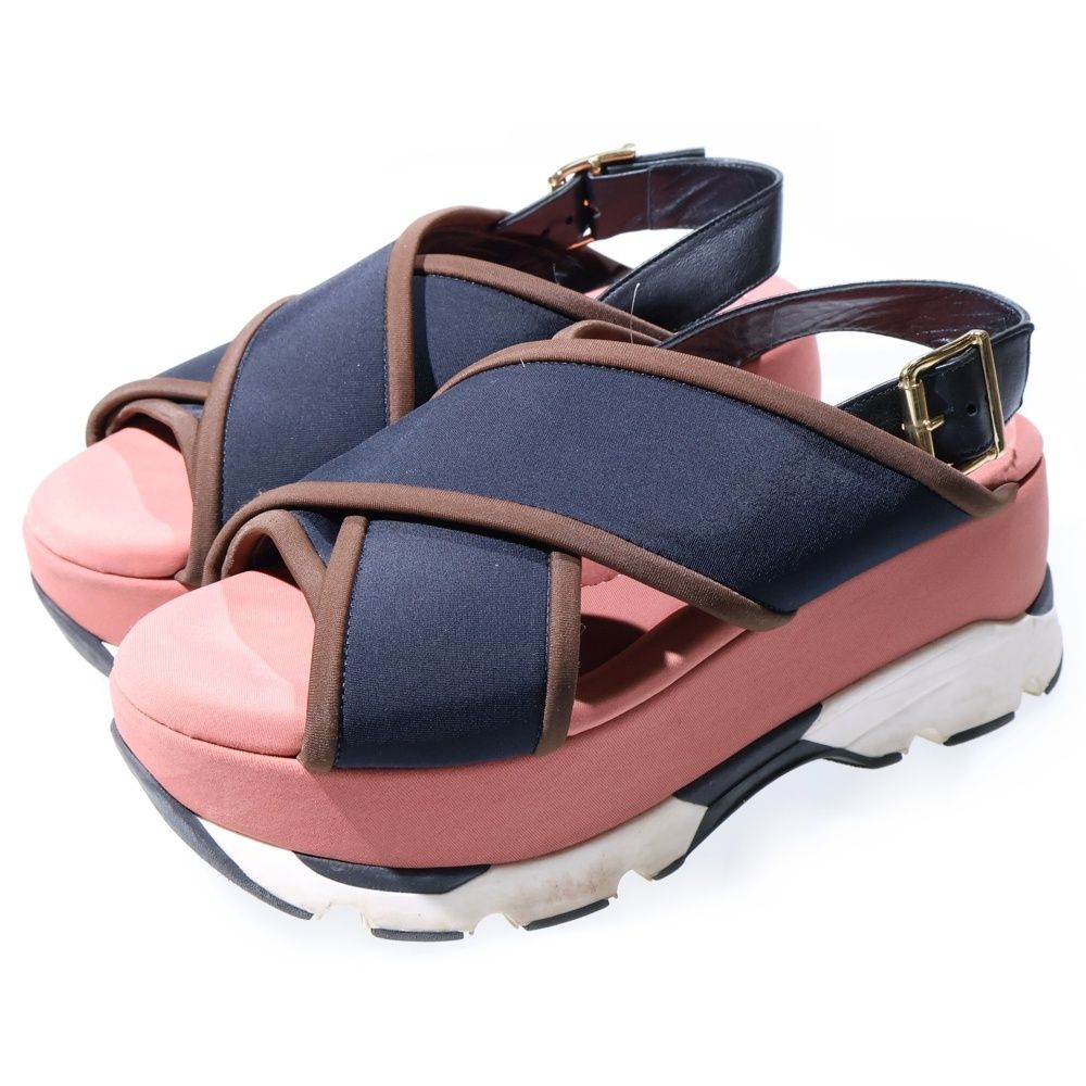 MARNI マルニ クロスストラップ 厚底サンダル マルチ レディース