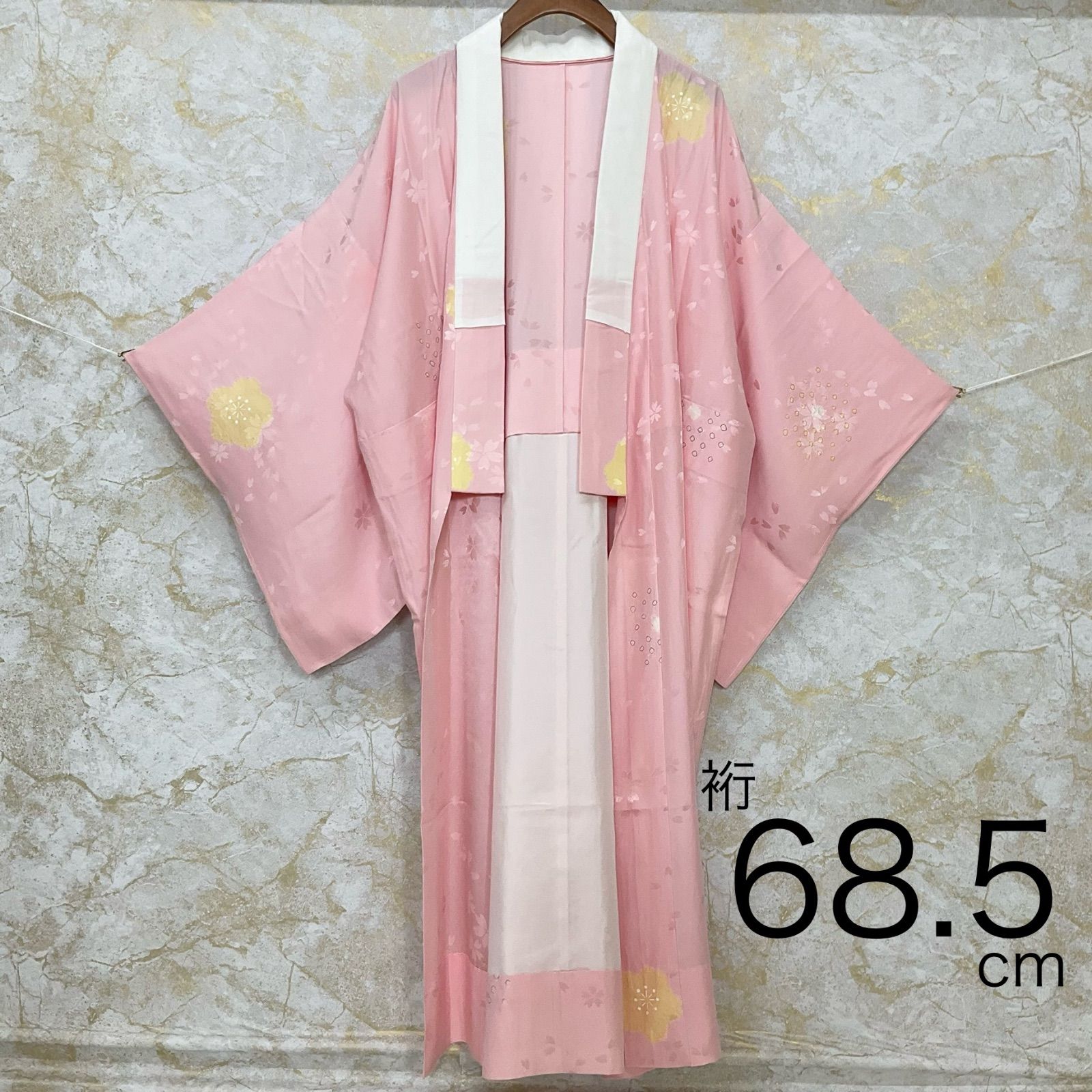 kimono+one◇未使用同然◇素敵な長襦袢◇正絹◇仕付け糸付き◇ピンク 
