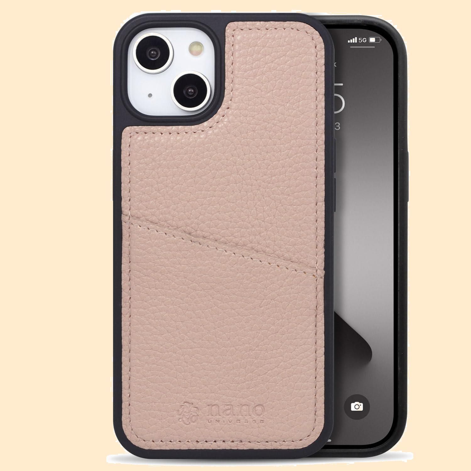iPhone14 】 iPhone13 ケース 背面「 正規品 シンフルロコ 」ナノユニバース カード収納付き nano・universe アイフォン14 アイフォン13 ブランド 【 スマホケース (ヒンクヘーシュ)