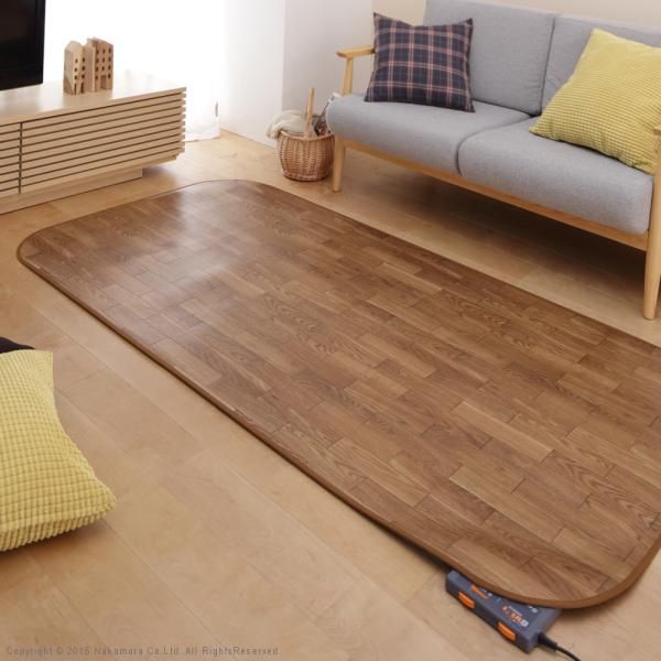 ホットカーペット カバー 2点セット 1畳用 約200x100cm ホットカーペット本体 ラグ マット クッションフロア 木目柄 北欧 デザイン フローリング おしゃれ 【mst-i-5200001】