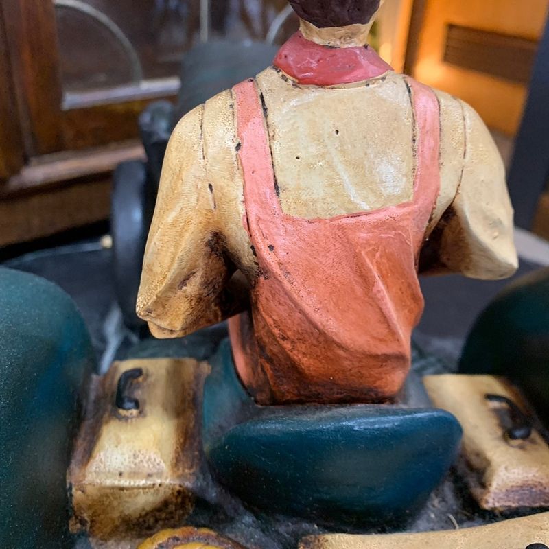 ビンテージ　人形　トラクター　欧州　置物　インテリア　工芸品　美術品　A2700 激レア ビンテージ トラクター 置物 フィギュア オブジェ 全長約