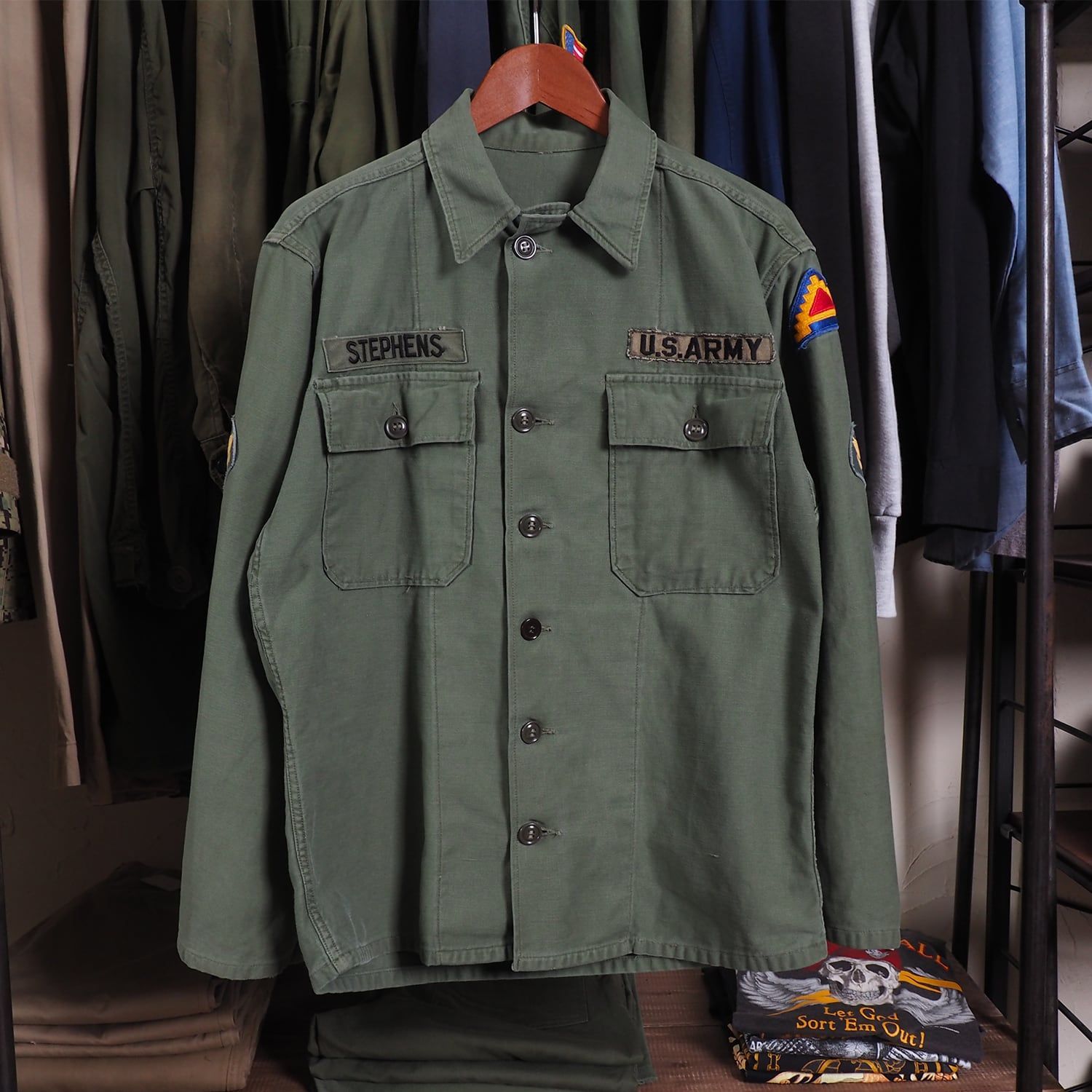 60s usarmy アメリカ軍 シャツ OG107 ベイカーシャツ 1st