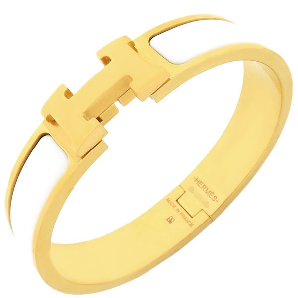 エルメス ブレスレット クリックH 白 ホワイト ゴールド金具 pm エルメス ブレスレット クリックH PM ホワイト/ゴールド金具