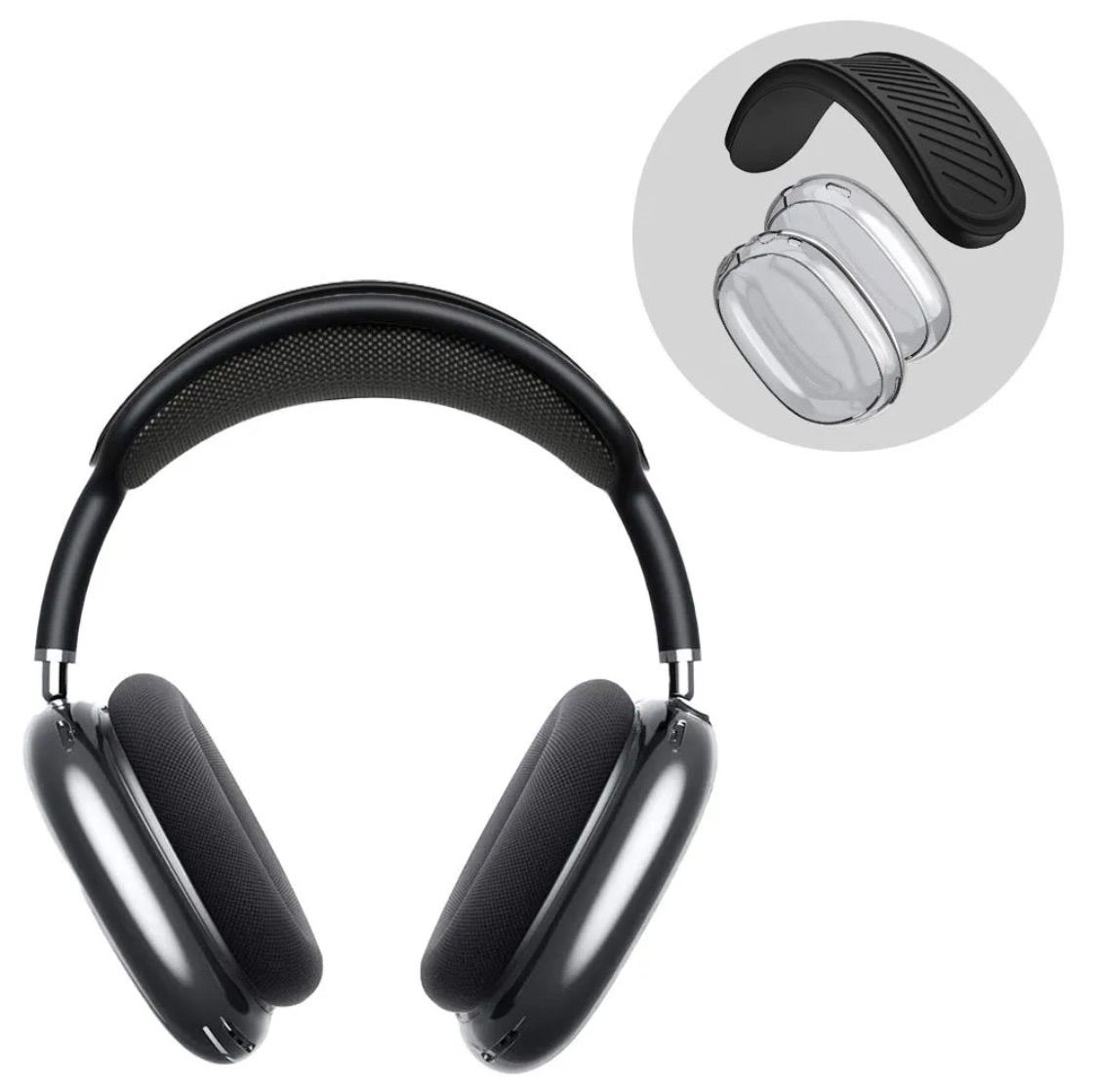 AirPods Max A2096 スペースグレイ ヘッドバンドカバー付 極美品】AirPods Max スペースグレー 本体 A2096 ケース付き