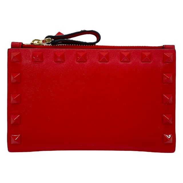 ヴァレンティノ フラグメントケース コインケース 小銭入れ カードケース ロックスタッズ レザー レッド VALENTINO レディース 感 上品デザイン モデル