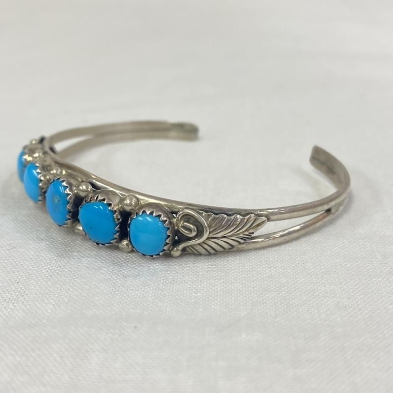 古着 ブレスレット バングル インディアンジュエリー NAVAJO ナバホ J刻印 ターコイズバングル STERLING SILVER 男女兼用