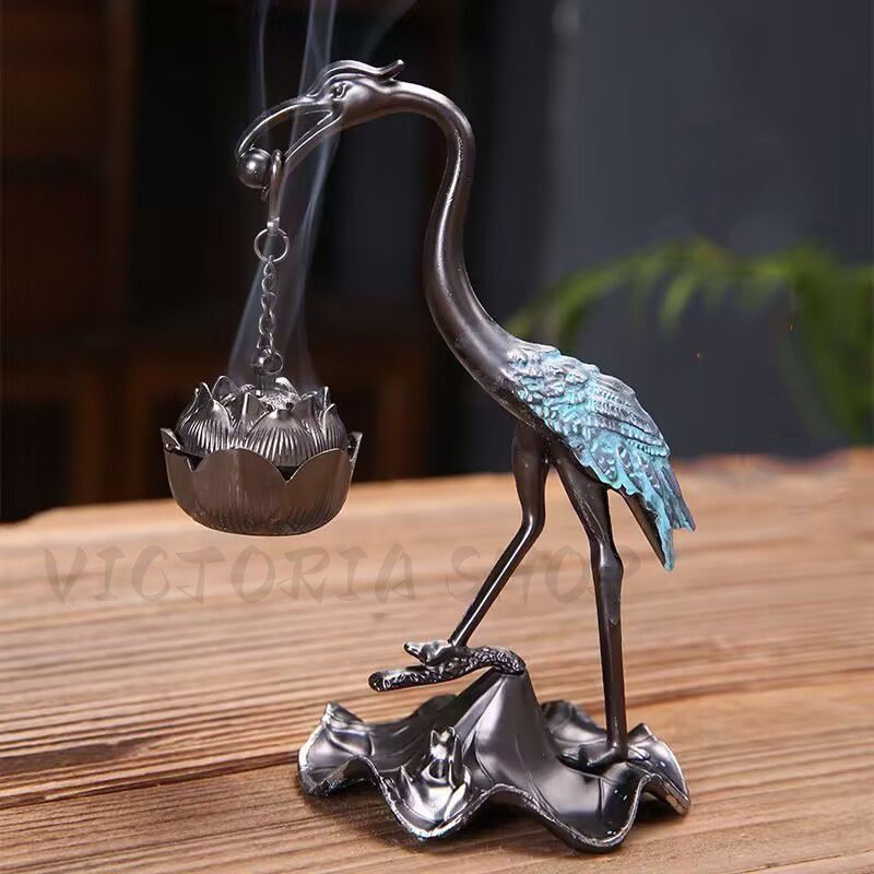 銅製 鹤守宫灯炉 摆件 室内 香炉 装飾品 工芸品 美術品 置物 鶴の香炉 香道具 銅製 工芸品 美術品 置物 - メルカリ