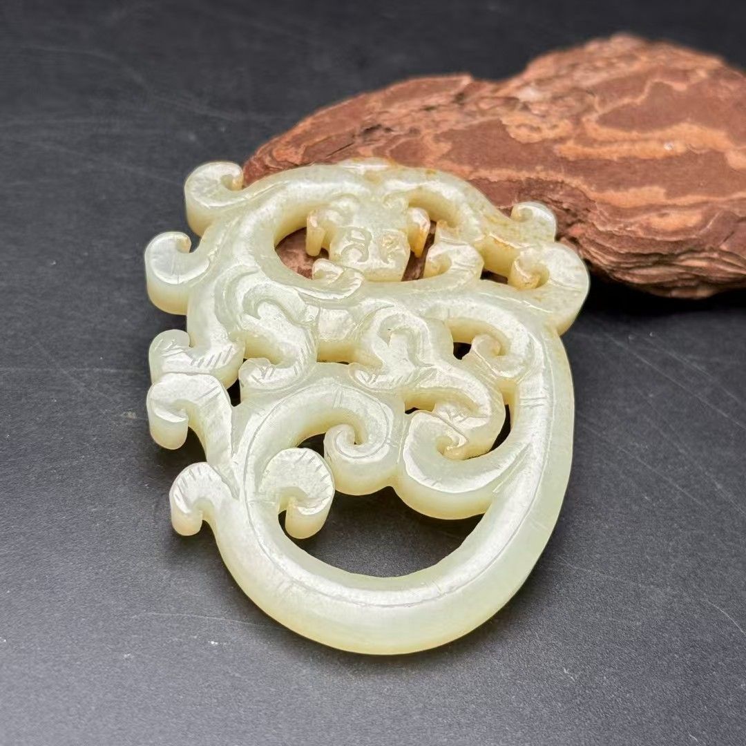 ◇旧蔵◇古美術 中国古玩 漢代 高古玉 和田玉彫り獸