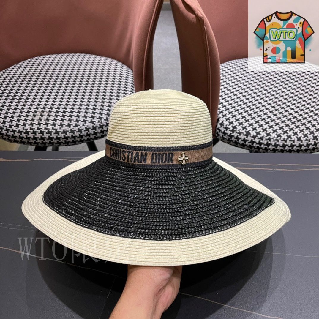 新品未使用　Christian Dior ストローハット 新品未使用】【正規品】クリスチャンディオール ストローハット