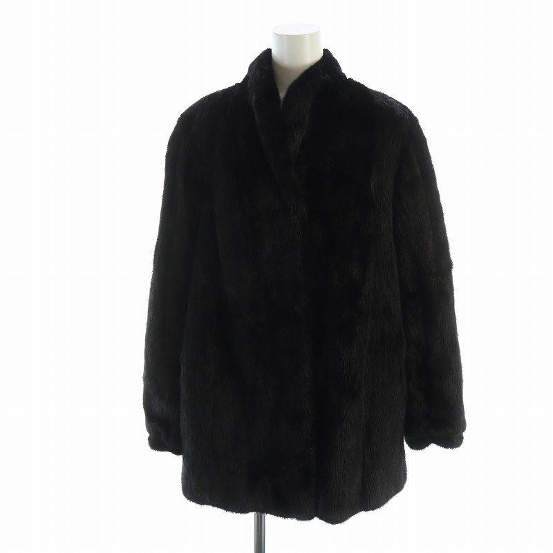 美品 着物・洋服 兼用 大判 ミンク ケープ 天然 毛皮 黒 Aｓ722 美品 着物・洋服 兼用 大判 ミンク ケープ 天然 毛皮 黒 As722