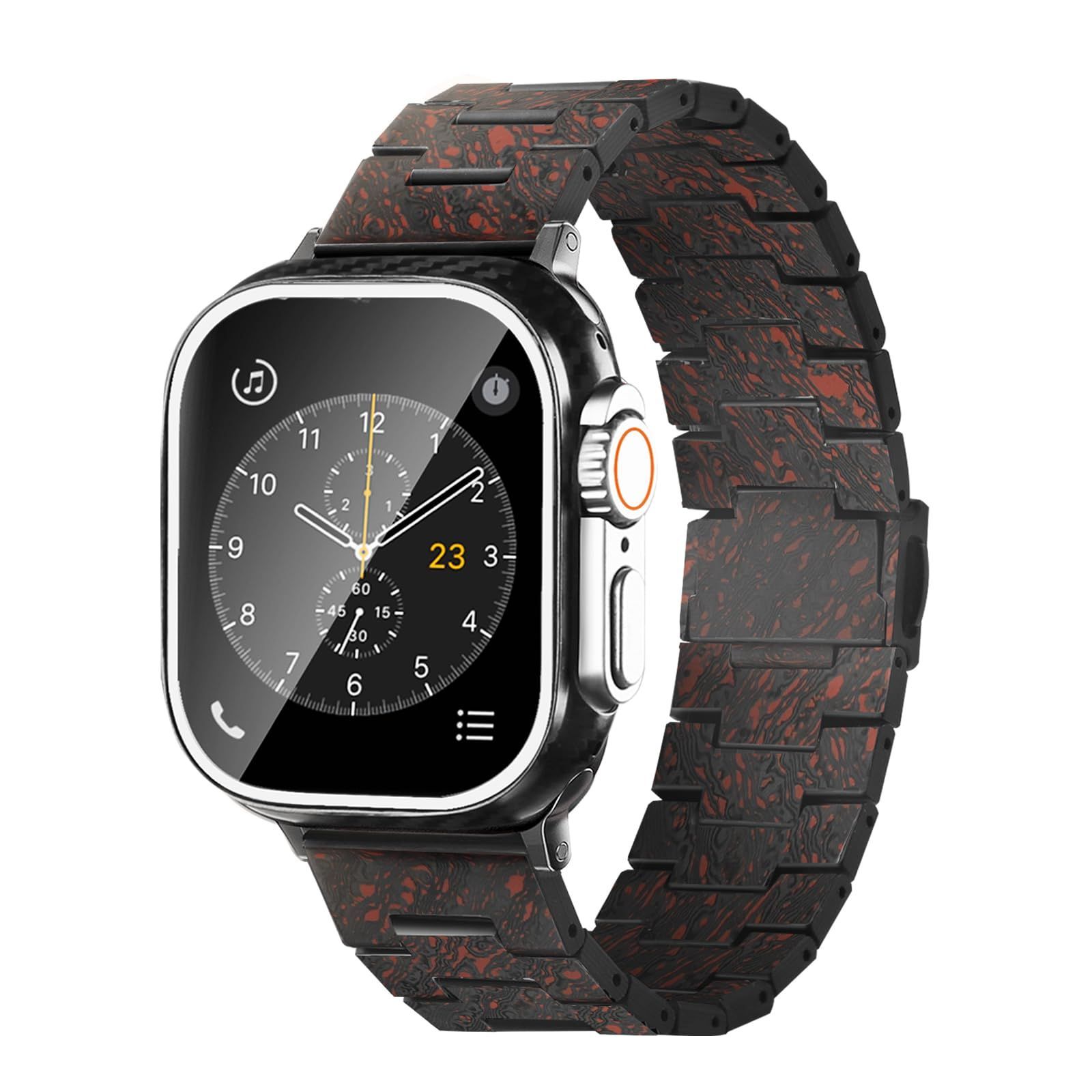 コンパチブル Apple Watch バンドカーボン製 アップルウォッチバンド ultral2|ultra|9|8|7|6|SE|5|4|3|2|1対応 49|45|44|42mm 適用 交換ベルト iWatch バンド
