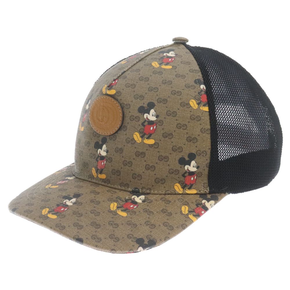 GUCCI (グッチ) ×DISNEY GG SUPREME MICKEY MOUSE BASEBALL CAP ディズニー GGスプリーム ミッキーマウス ベースボールキャップ 帽子 ブラウン 602979 4HI85