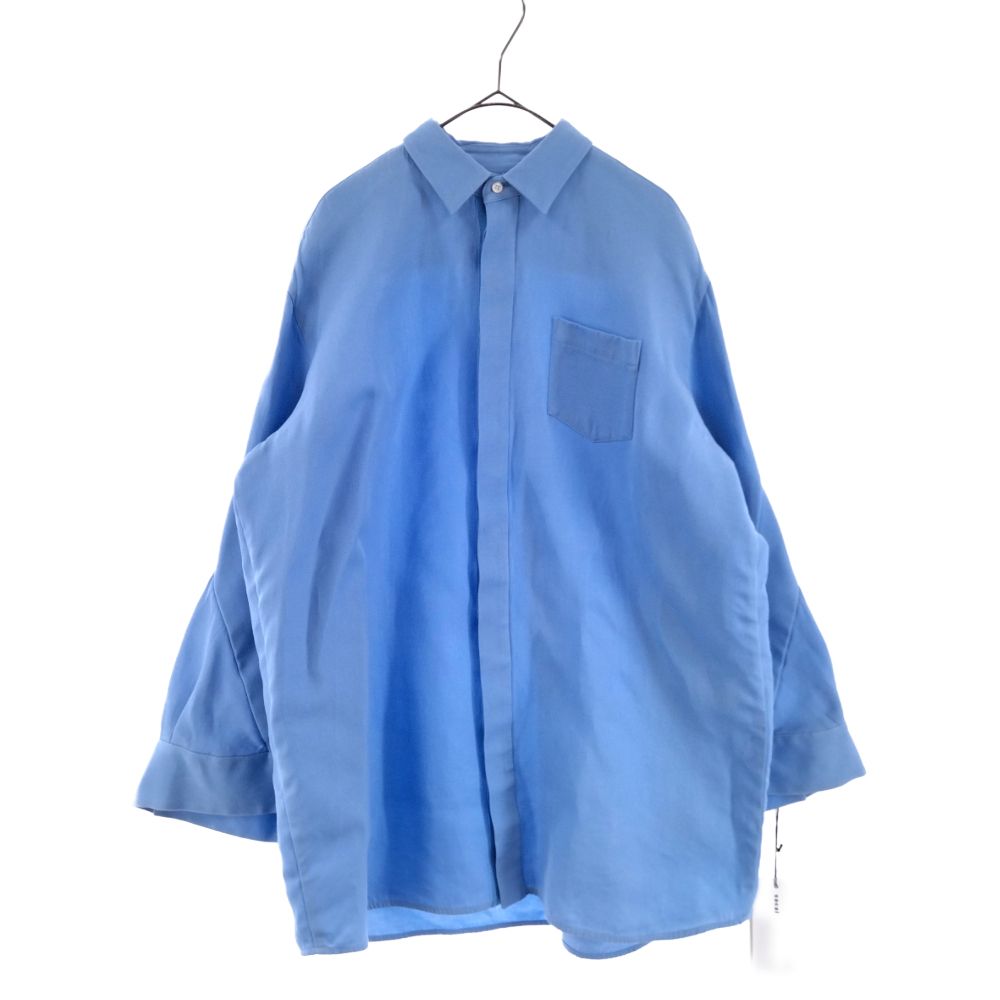 Sacai サカイ 23SS Double Faced Silk Cotton Dress ダブルフェイス シルクコットン ドレス オーバーサイズ長袖シャツ ライトブルー 23-06687