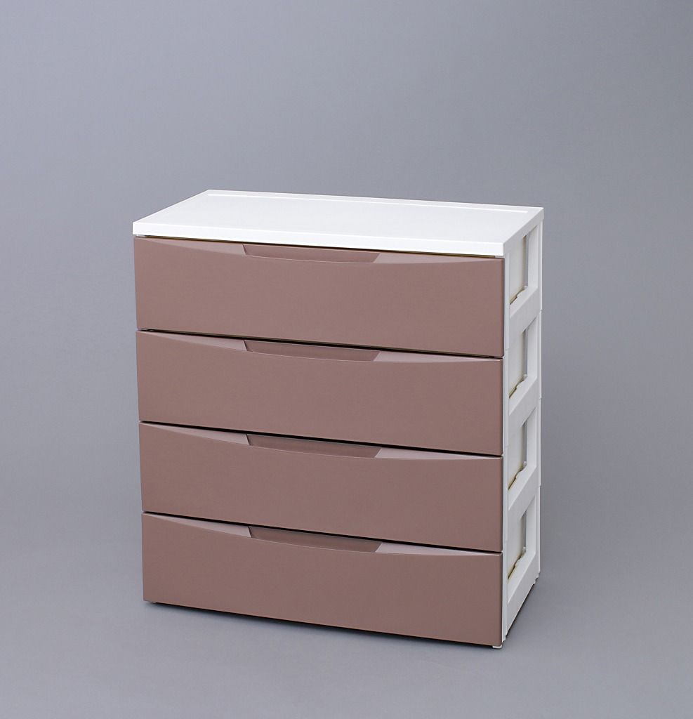 アイリスオーヤマ チェスト ルーム 4段 幅72×奥行41.5×高さ80.5cm ホワイト ブラウン RC-724 IRIS OHYAMA