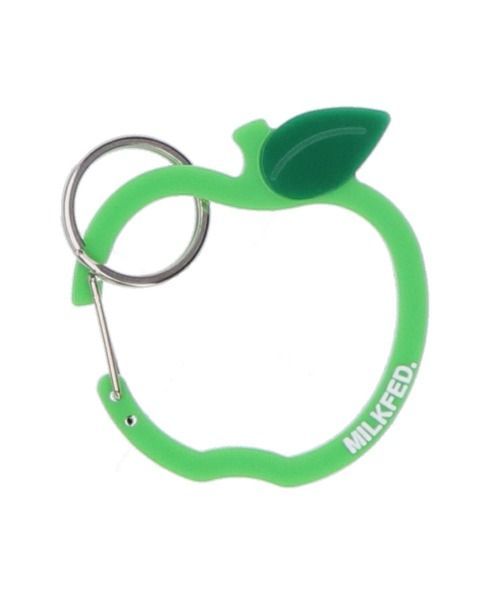 再販 カラビナ キーホルダー ミルクフェド MILKFED APPLE CARABINER 103231054008 キーリング アップル 緑  グリーン 黄緑 りんご リンゴ 林檎 バッグチャーム キーチェーン ブランド 可愛い おしゃれ milkfed