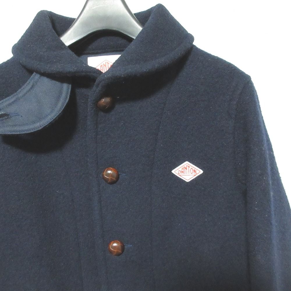 美品 DANTON ダントン ウールモッサコート WOOL MOSSER 丸衿