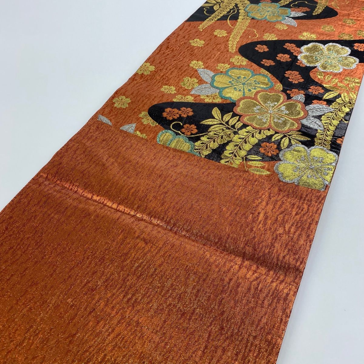 袋帯 美品 秀品 桜 流水 箔 朱色 六通 正絹 【中古】 - メルカリ