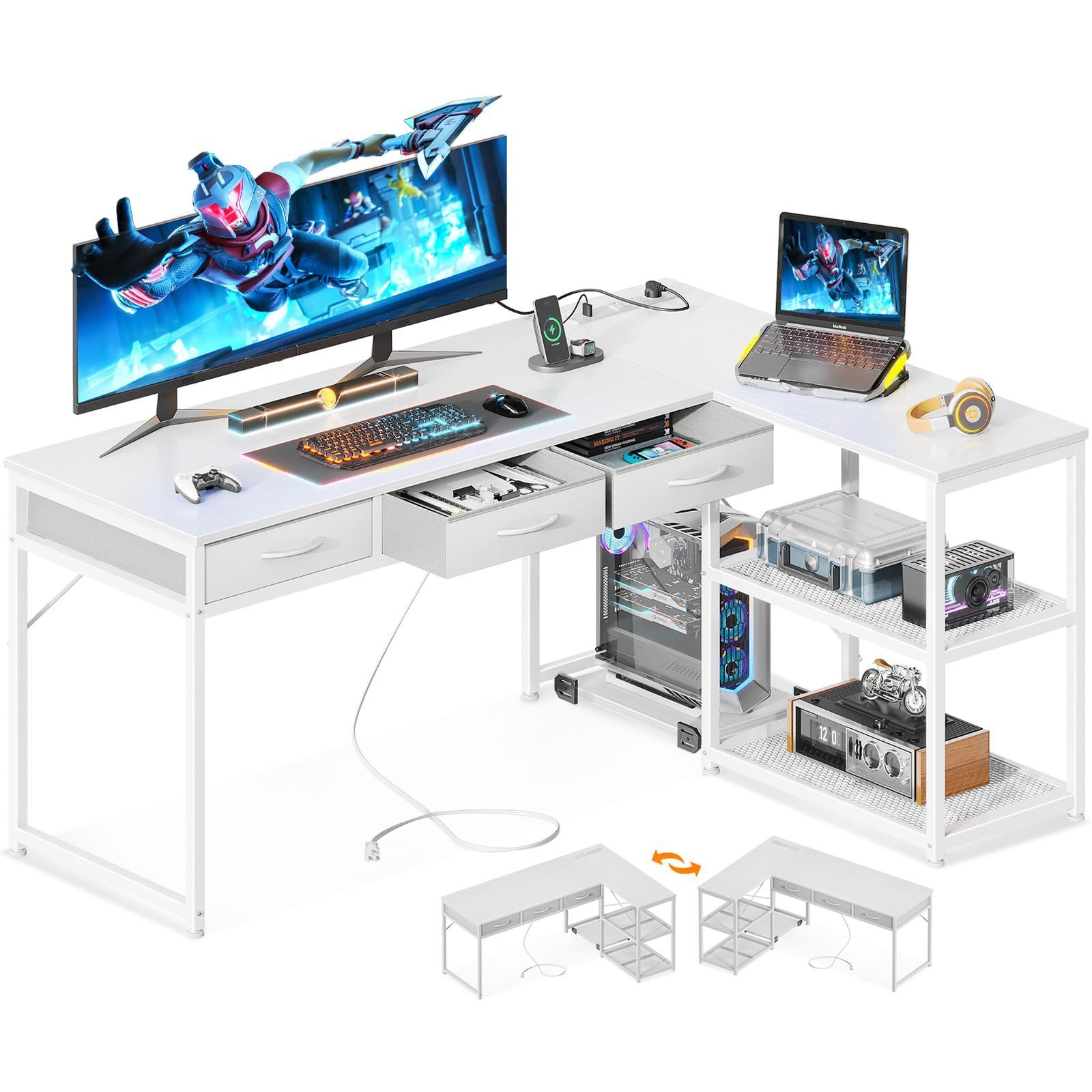 Maidesite 電動 昇降式デスク 脚 スタンディングデスク デゥアル
