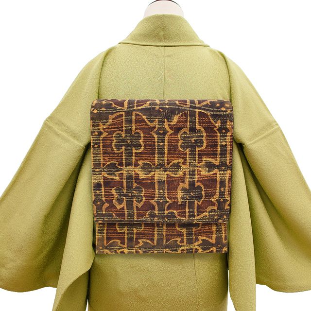 金彩友禅　袋帯　パステルカラー　モダン柄　美品　正絹 金彩友禅 袋帯 パステルカラー モダン柄 美品 正絹