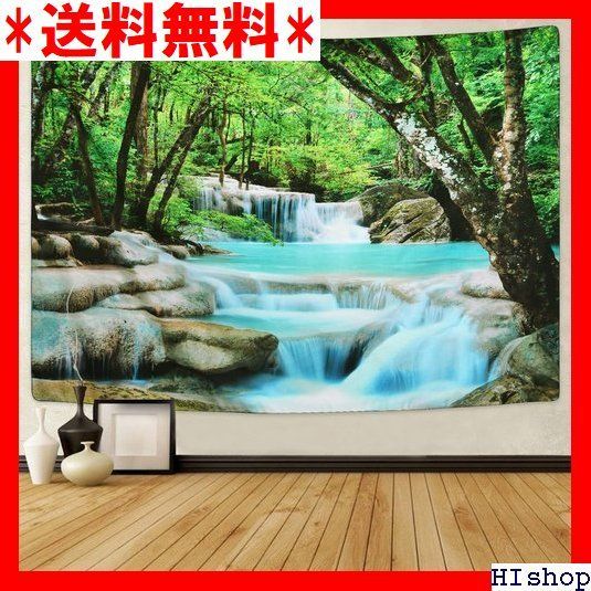 ＜売れ筋＞ 木 森タペストリー 自然風景布ポスター 渓流柄 インテリア飾り 33