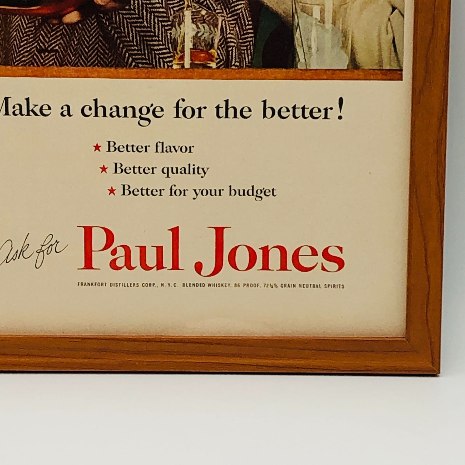 ■即決◆1950年(昭和25年) Paul Jones ポールジョーンズ ウィスキー【B4-6303】アメリカ ビンテージ雑誌広告【B4額装品】当時物 ★同梱可