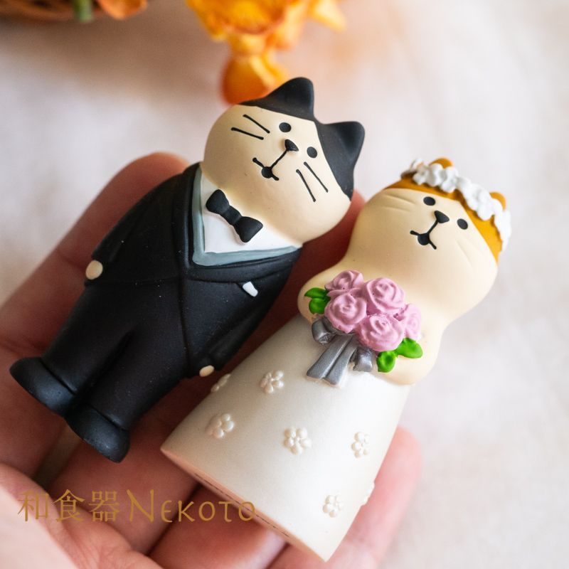 DECOLE ペアセット ウェディングマスコット洋装猫 結婚式 装飾