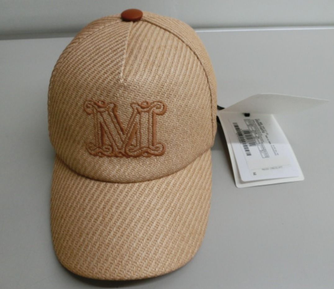 【関税込】MAXMARA JEZ ラフィア ルック ベースボールキャップ Max Mara マックスマーラ 帽子 キャップ ラフィア ルック ベース