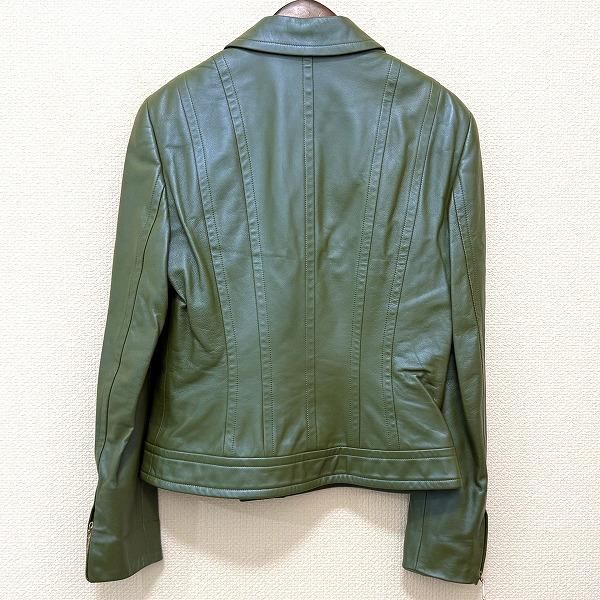 wnc エスカーダ ESCADA ジャケット 36 カーキ系 マルチ 羊革 レザー