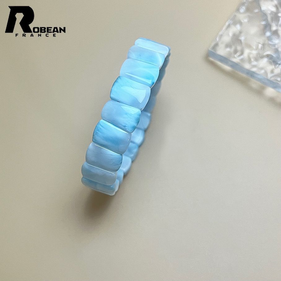 絶賛 EU製 定価15万円 ROBEAN ドミニカ共和国産のラリマーバングル ペクトライト パワーストーン ブレスレット 天然石 ギフト プレゼント 12.8*8.8*4mm K0605748