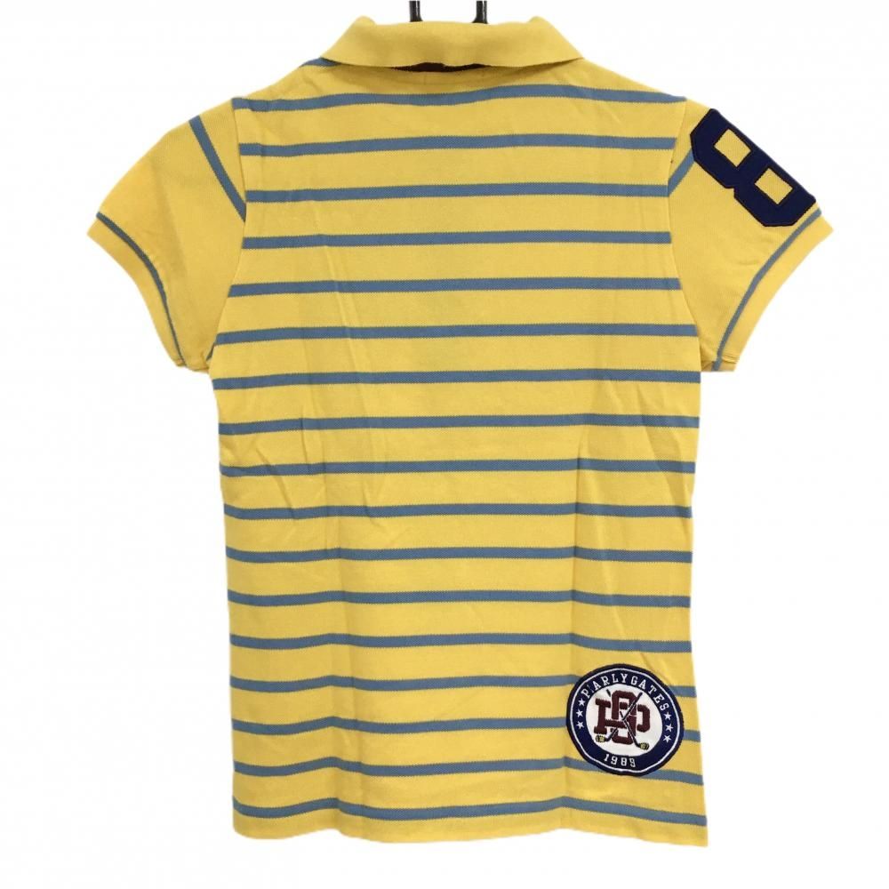 美品】パーリーゲイツ 半袖ポロシャツ イエロー×ライトブルー 身頃