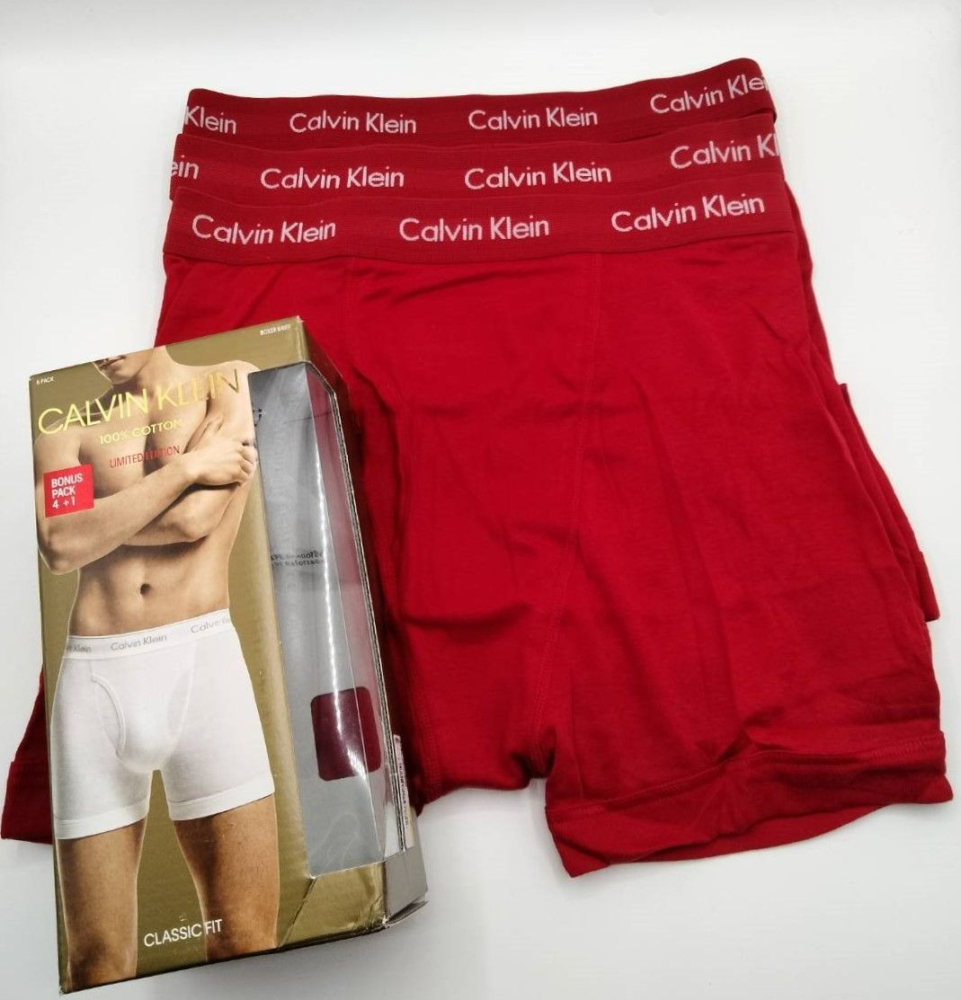 Calvin Klein(カルバンクライン) ボクサーブリーフ Lサイズ レッド 3枚