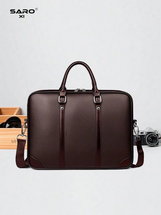 バッグ メンズ ビジネスバッグ メンズブリーフケース メッセンジャーバッグ 大容量 ファイル-オフィス用品収納 ビジネス通勤 PUレザー ミニマリストスタイル メンズへのギフトに適しています