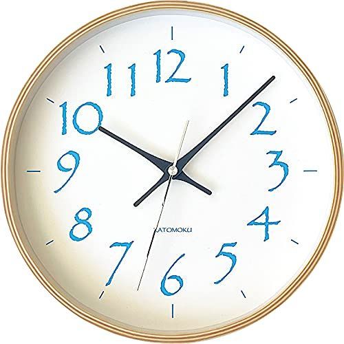 KATOMOKU plywood wall clock 20 スイープ連続秒針 km-119LB φ252mm