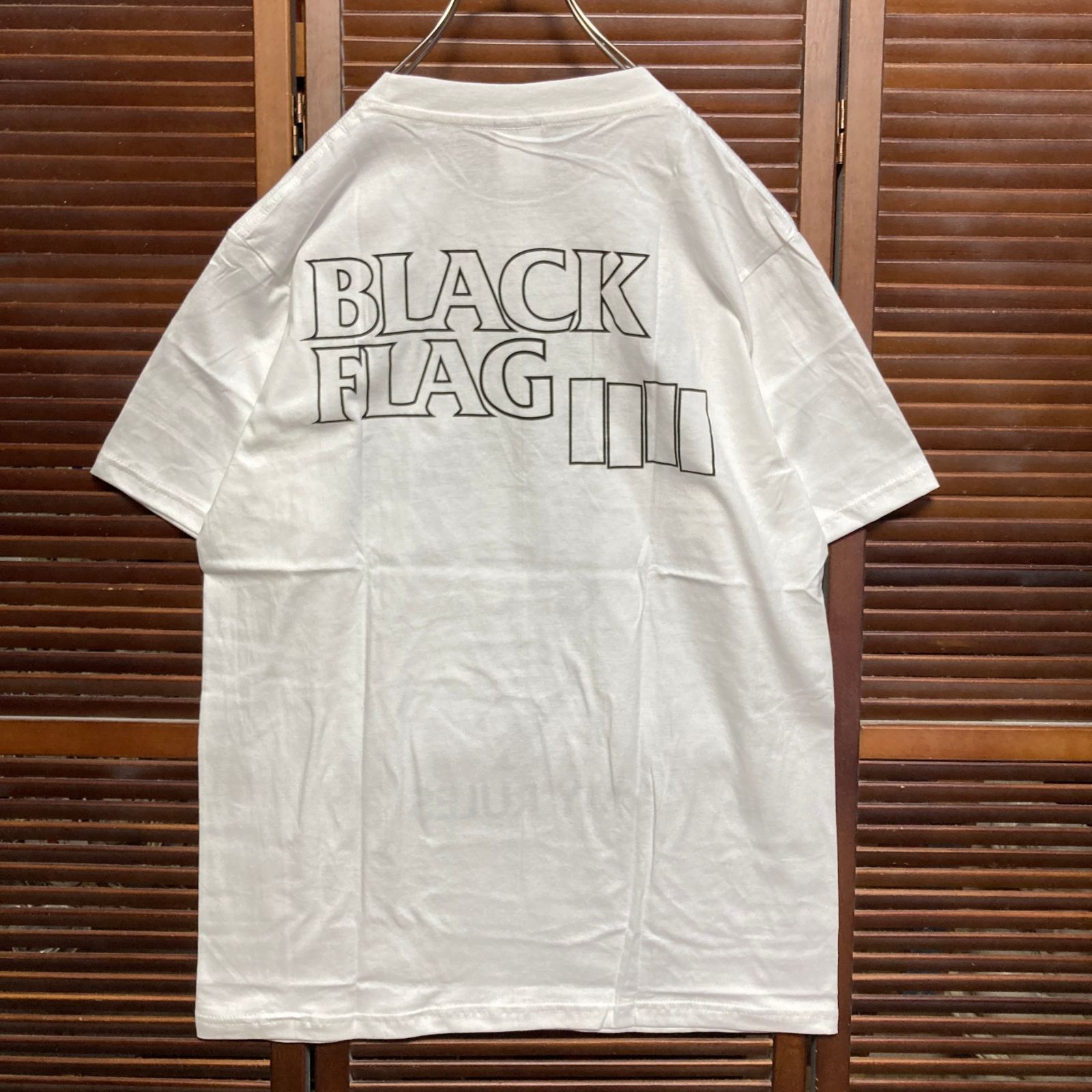 ブラックフラッグ BLACK FLAG 中指 FUCK ファック MY RULES 白 バンド