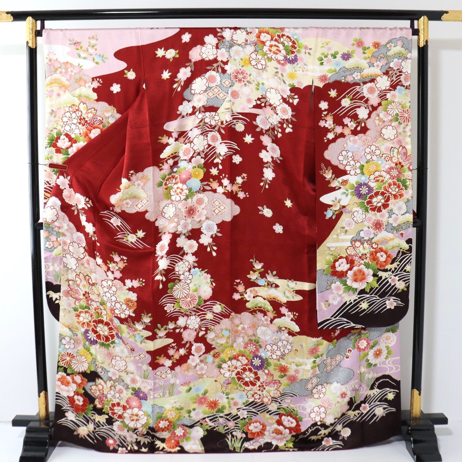 ぽよん☆☆☆✾ｍ2048＊美品 正絹 金駒刺繡 蝶 トール 振袖3点セット 振袖 5点セット 花柄 箔 金駒刺繍 成人式【9041】 - メルカリ