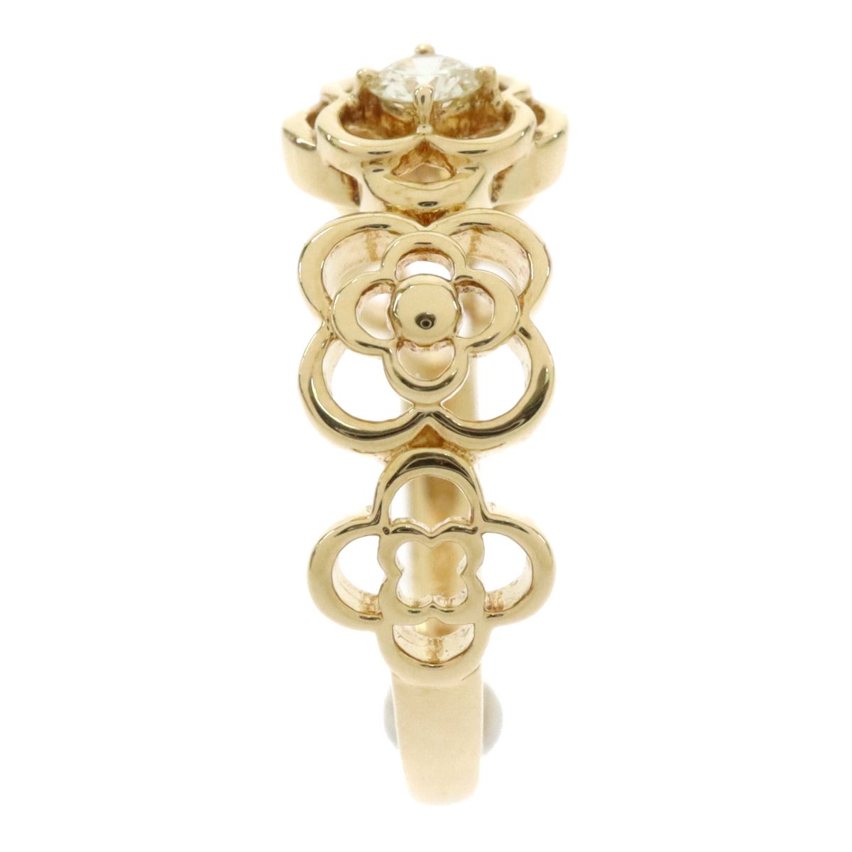 TASAKI タサキ 田崎 K18YG 18金イエローゴールド ダイヤ0.10ct 花 