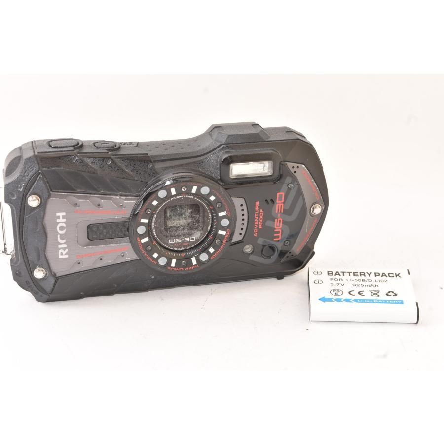 RICOH リコー WG-30 エボニーブラック ショット数7955回 コンパクトデジタルカメラ J2508013