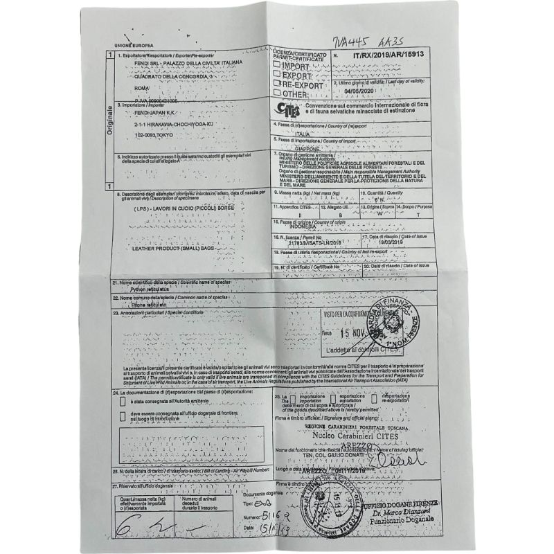 FENDI フェンディ クラッチバッグ 7VA445 AA3S ブルー パイソン メンズ  