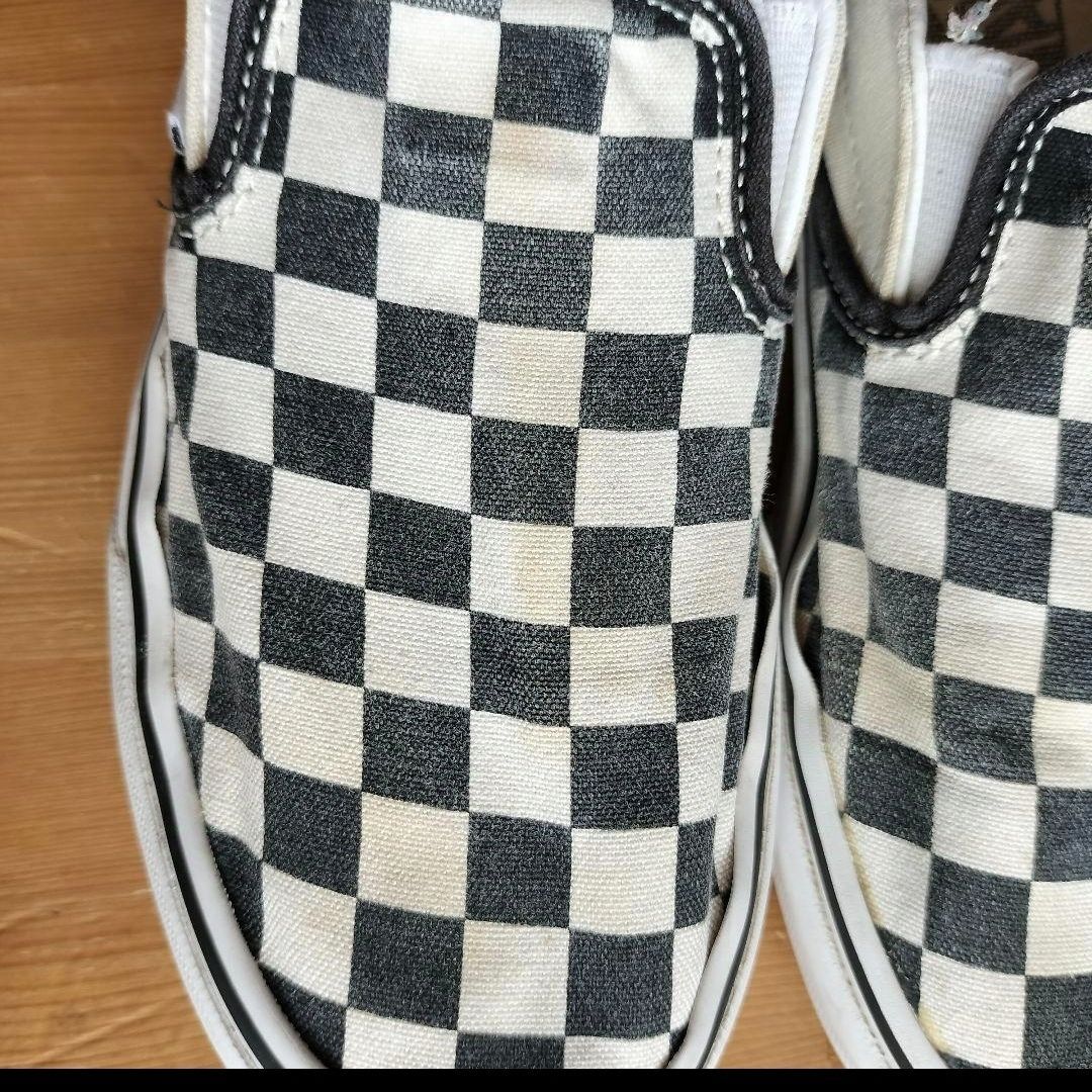 Z12【VANS】スリッポン チェッカーフラッグ【メンズ22.5cm