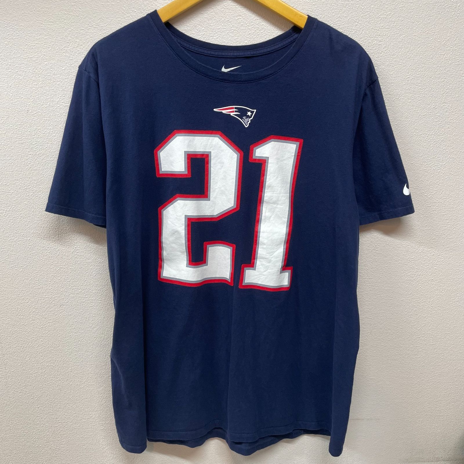 古着　XL　ナイキ　NFL　ニューイングランド・ペイトリオッツ 　Tシャツ　クルーネック 　紺