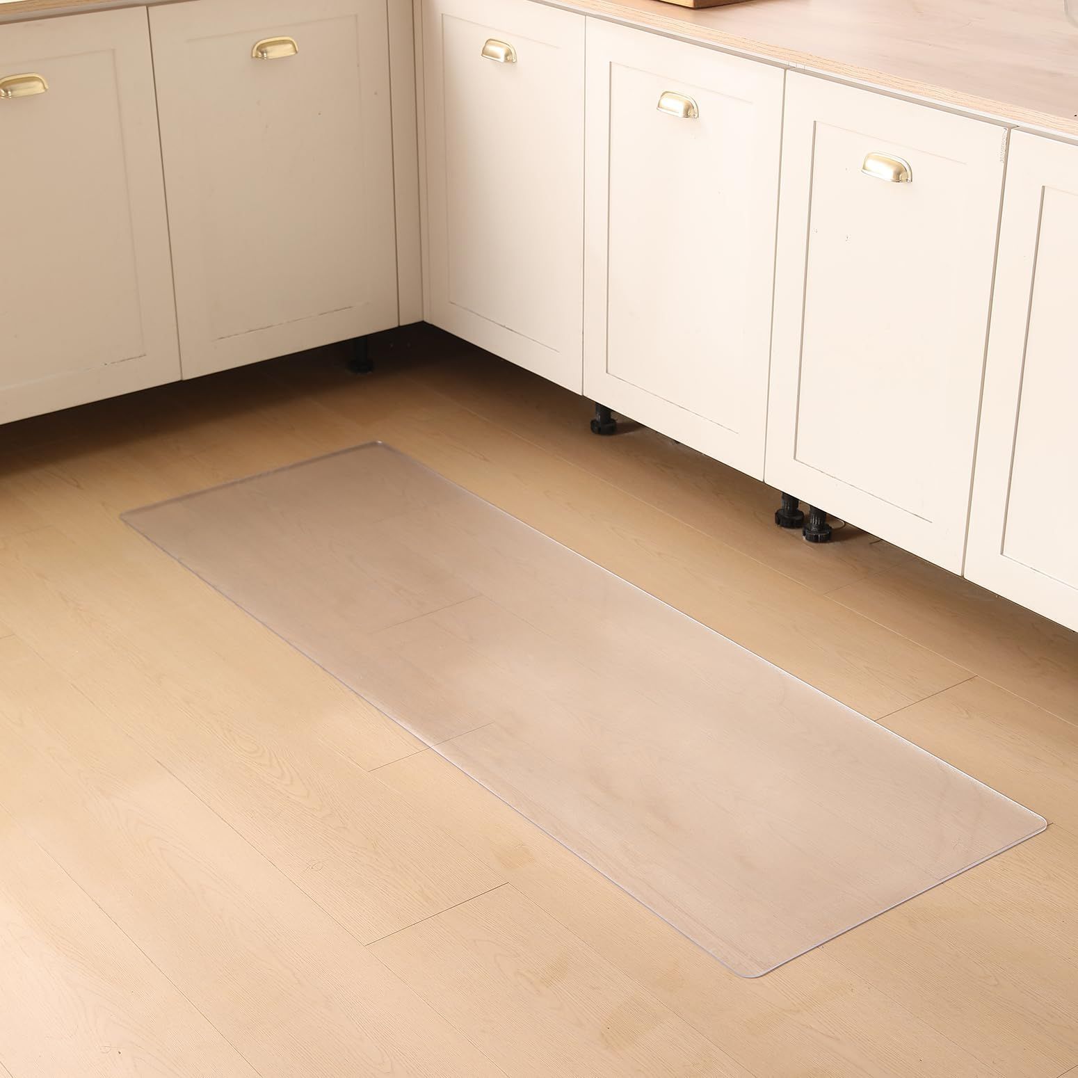 【在庫処分】キッチンマット クリア 床保護マット 60×120cm 厚み1.5mm PVC カーペットプロテクターマット 超防水・防汚 床傷 ...