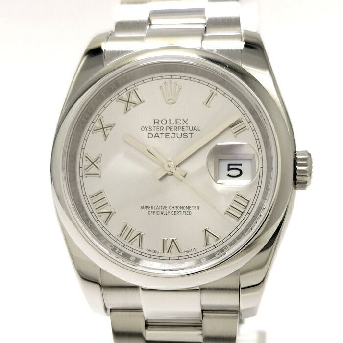 ROLEX デイトジャスト ローマ 自動巻き SS シルバー文字盤 ランダムシリアル 116200