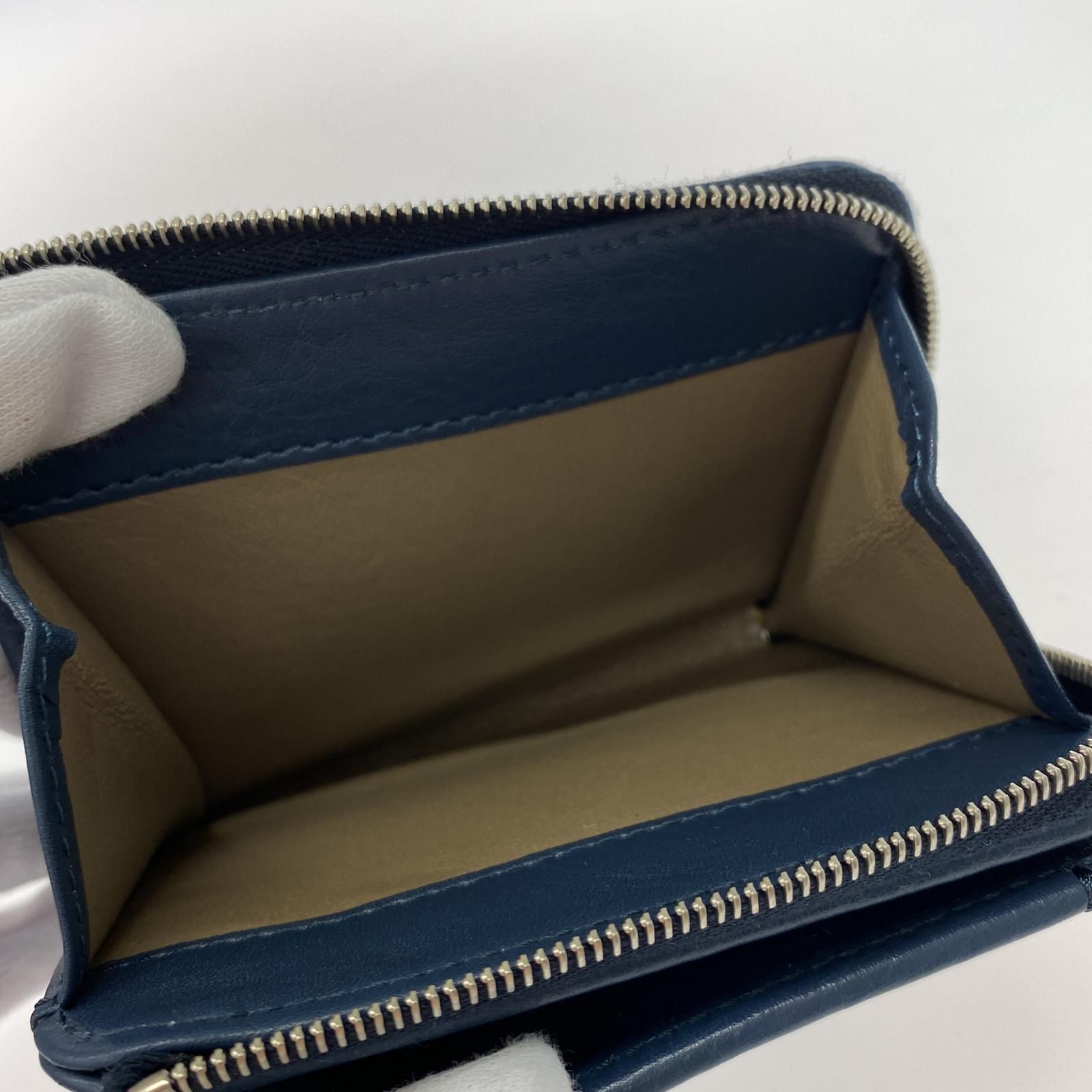 HIROFU ヒロフ L二つ折り財布/ネイビー