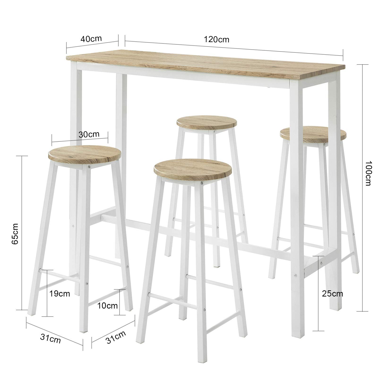  SoBuy カウンターテーブル ダイニングテーブル 4人用 バーカウンター ハイテーブル パソコンデスク 木目調 幅120×奥行き40×高さ100 cm キッチンカウンター ダイニングセット カウンターテーブルセット 食卓テーブル キッチンテーブル バーテ その他 文房具 事務用品