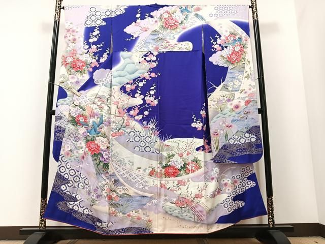 豪華　花鳥文　ぼかし　金銀彩　ラメ　逸品　フルセット　振袖　振り袖 平和屋着物□豪華振袖 熨斗花鳥文 金彩 正絹 逸品 AAAV4111esの