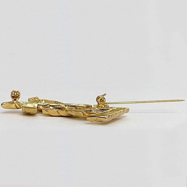 美品・希少】イヴ・サンローラン ゴールドブローチ ヴィンテージ