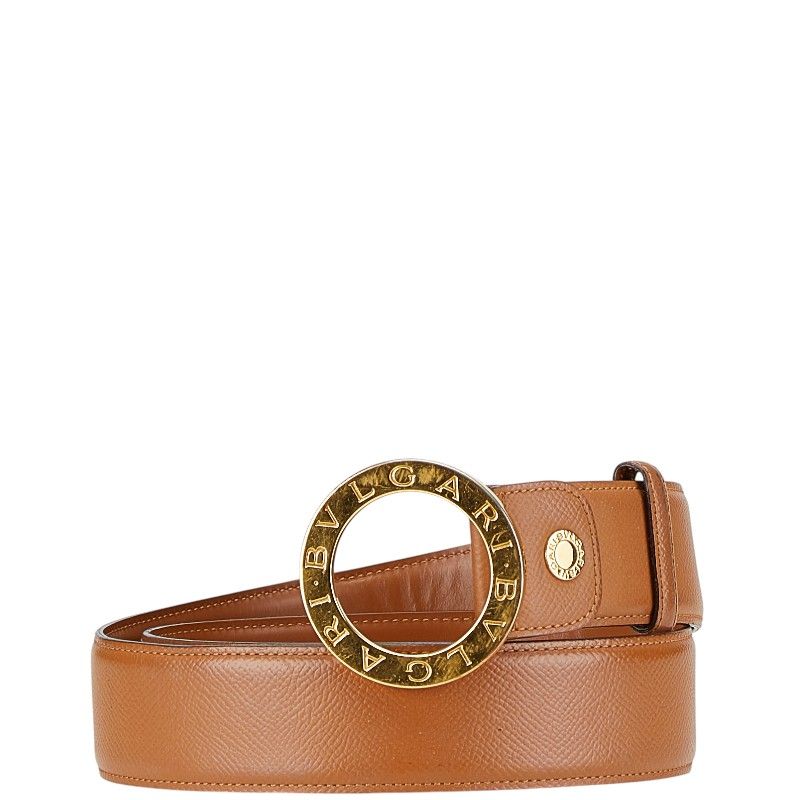 BVLGARI(ブルガリ) ベルト 105/42 - ブラウン×ゴールド レザー