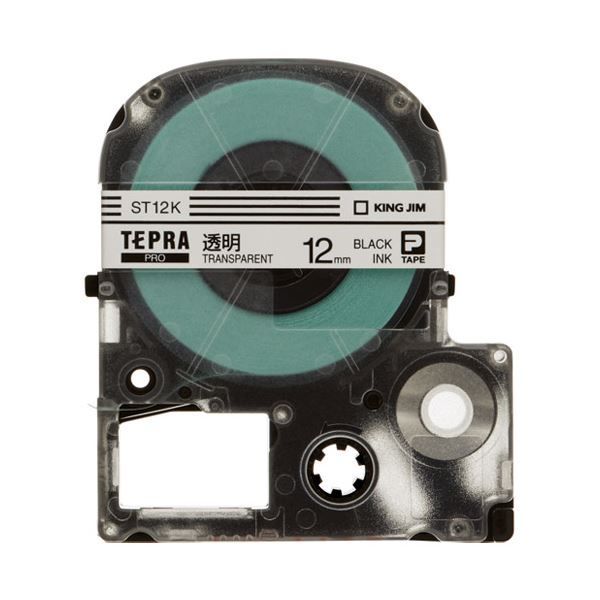 まとめ) キングジム テプラPROテープ ST12K 透明に黒文字 12mm【×10 まとめ) キングジム テプラPROテープ ST12K 透明に黒文字 12mm【×10
