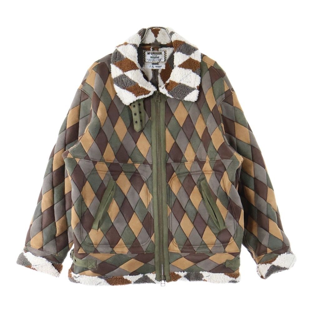 McGREGOR マクレガー 23AW ×久遠 ×hxcyyd フェイクレザー パッチワーク ジップアップ ジャケット マルチ 1051398700006